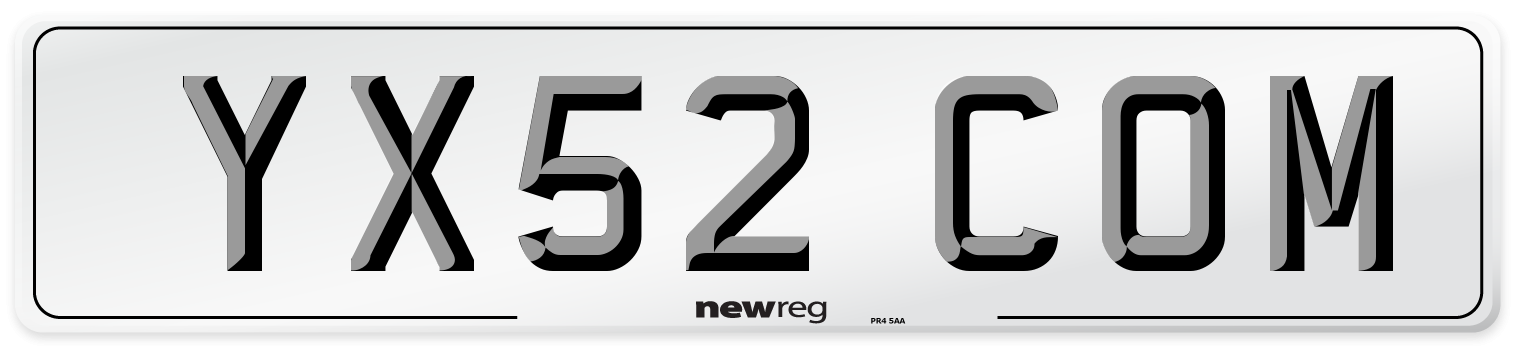 YX52 COM Number Plate from New Reg